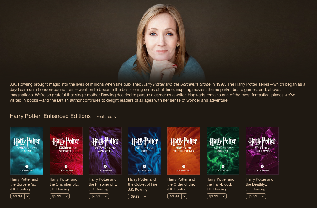 Are the Harry Potter books available as eBooks for iPad? 2