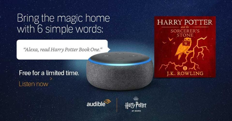 How can I access Harry Potter audiobooks on my smart speaker? 2