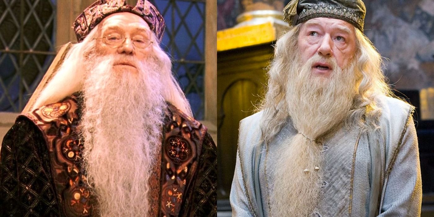 What is the name of the actor who portrayed Albus Dumbledore? 2
