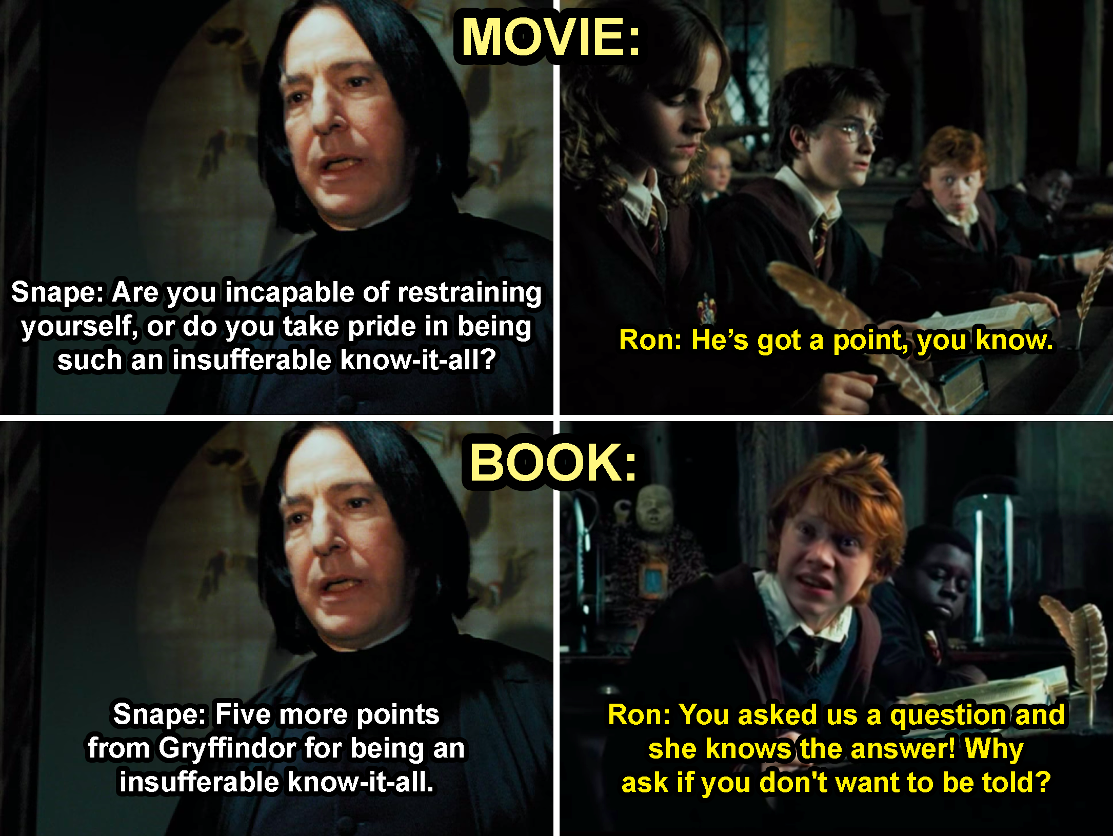 Are there any differences between the Harry Potter movies and books? 2