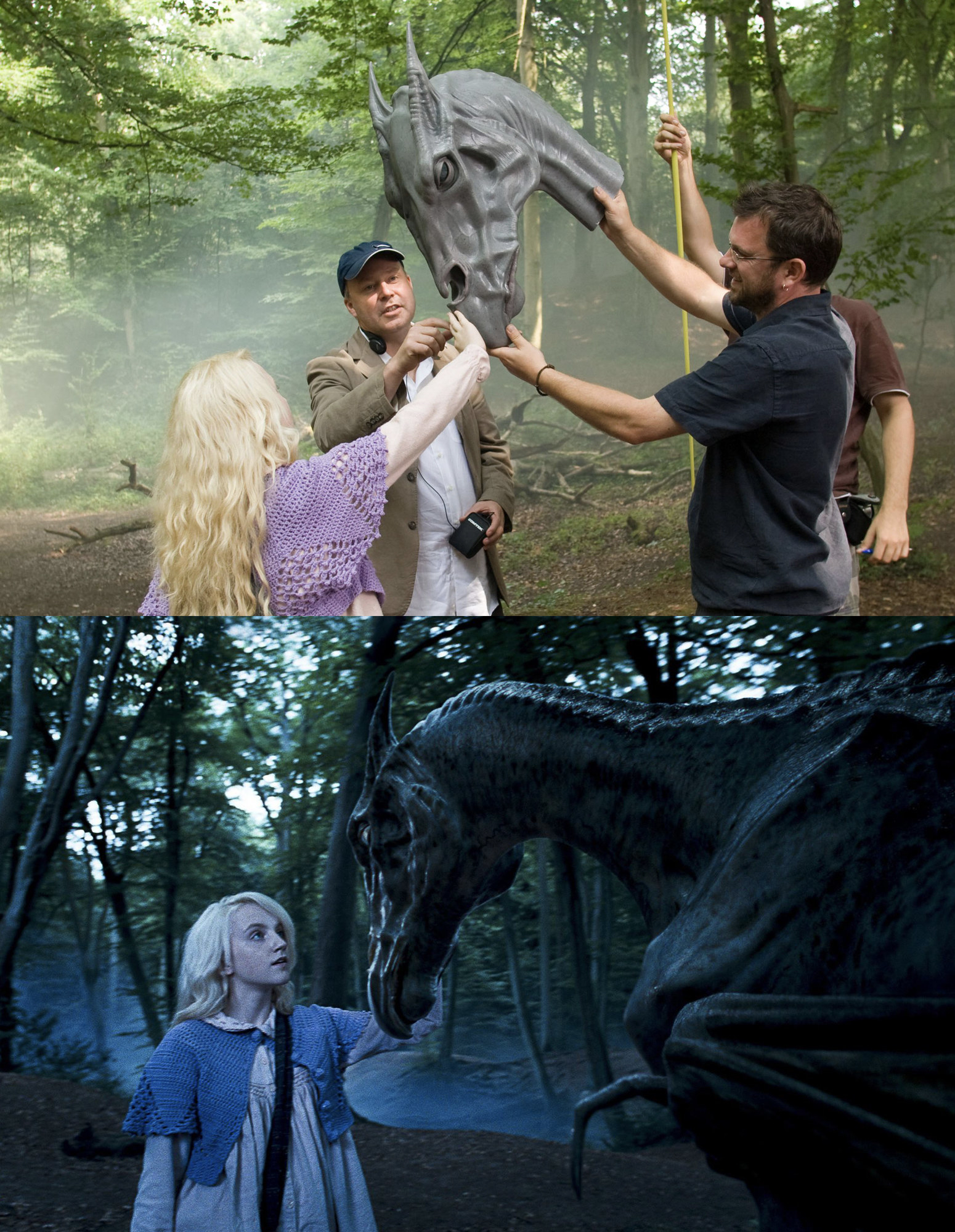 How were the magical creatures and characters created using CGI in the Harry Potter movies? 2