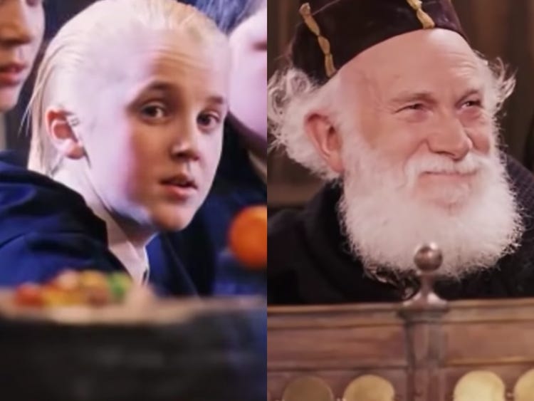 Who portrayed Draco Malfoy's grandfather in the Harry Potter movies?