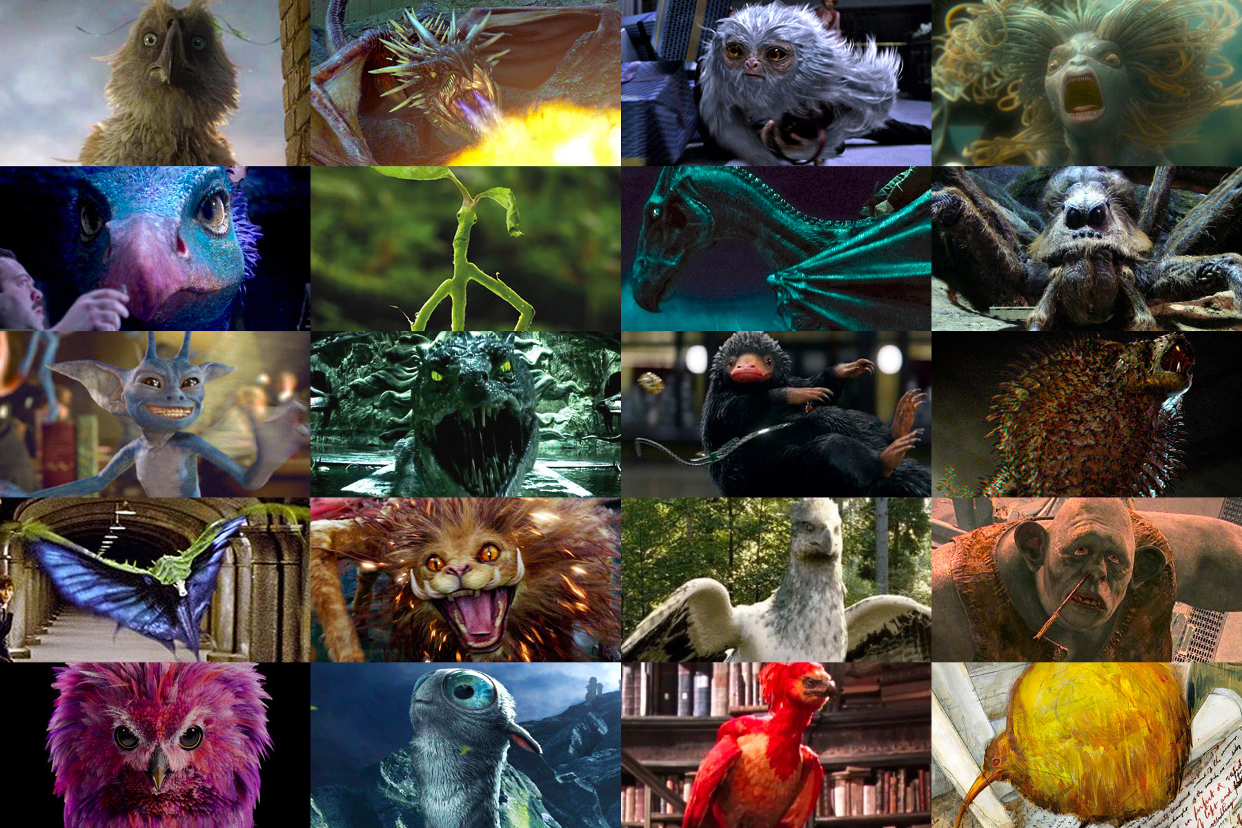 How were the magical creatures and beasts brought to life in the Harry Potter movies? 2