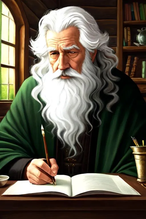 Who is the portrait of a Miserable-looking Wizard? 2