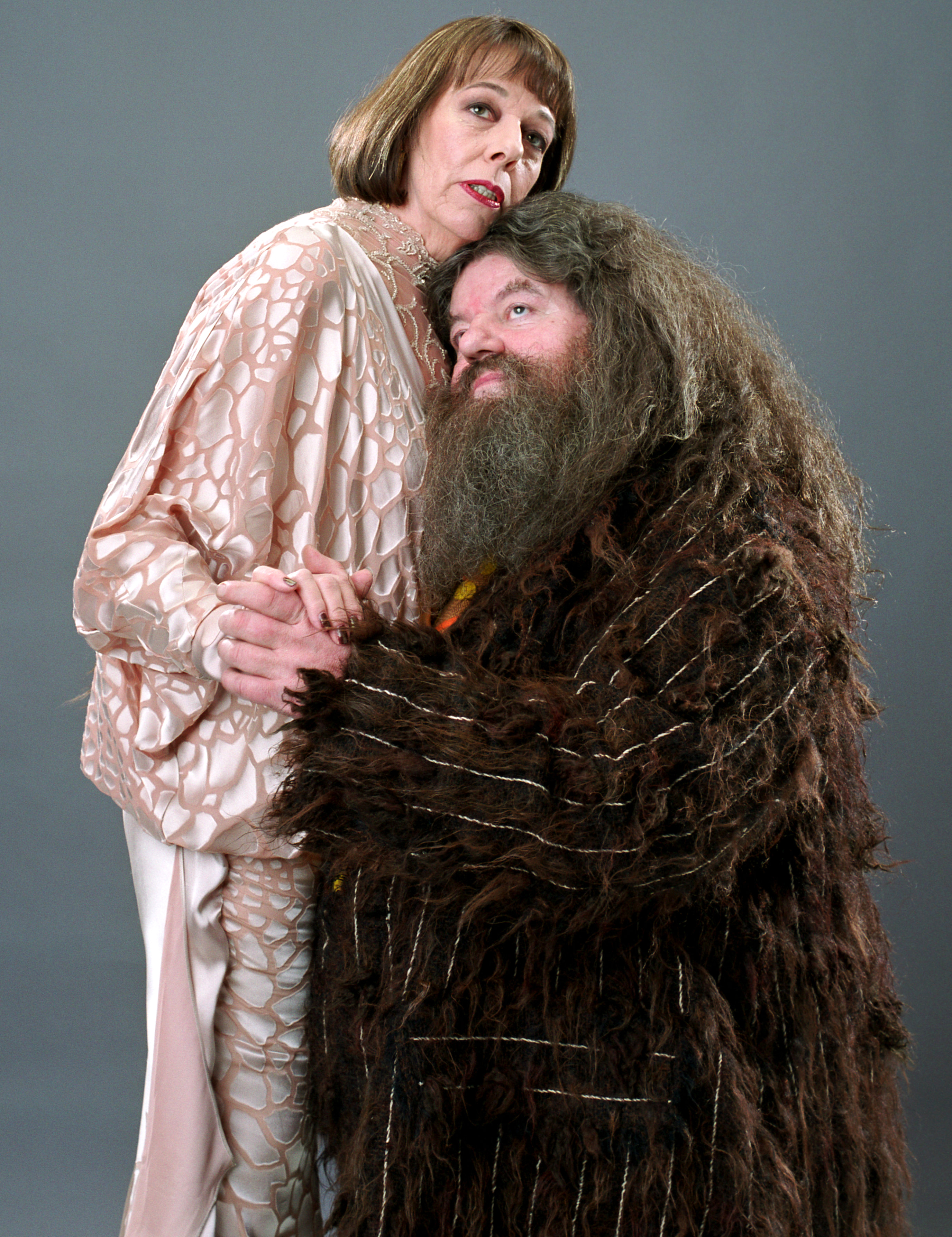 Who portrayed Rubeus Hagrid's mother Fridwulfa in the Harry Potter movies? 2