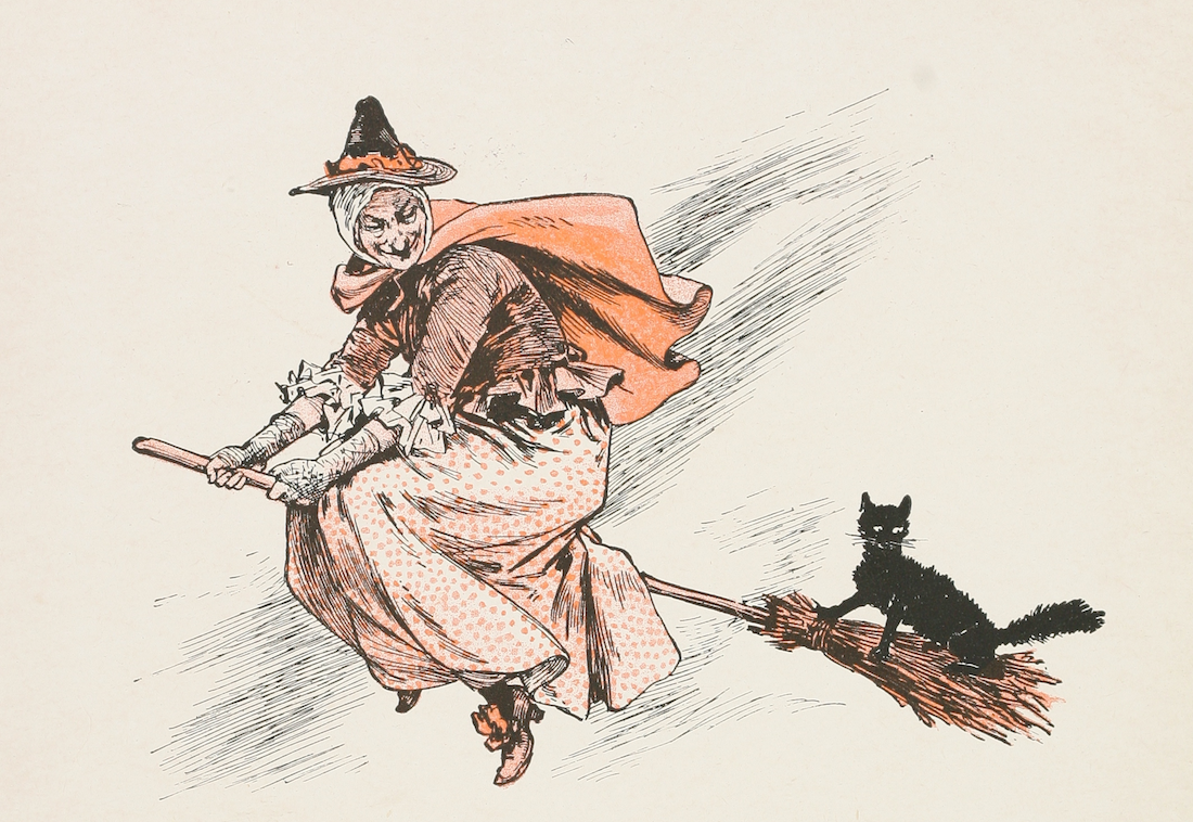 Who is the ghost of the old woman with a broomstick?